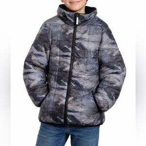 Gerry Geometric Camouflage Puffer Liner Jacket Black Gray Camo Boys Youth L